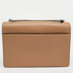 Pre Owned DKNY Beige Leather Elissa Chain Shoulder Bag