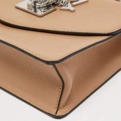 Pre Owned DKNY Beige Leather Elissa Chain Shoulder Bag