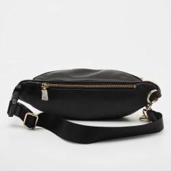 Pre Owned DKNY White/Black Faux Fur and Leather Belt Bag