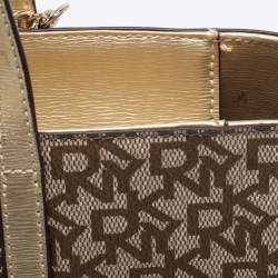 Pre Owned Dkny Beige/Brown SIgnature Canvas Tote