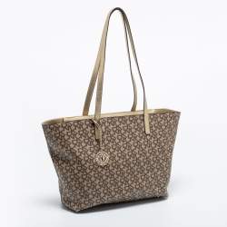 Pre Owned Dkny Beige/Brown SIgnature Canvas Tote