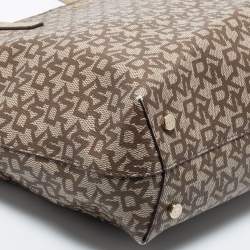 Pre Owned Dkny Beige/Brown SIgnature Canvas Tote