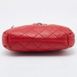 Pre Owned DKNY Red Quilted Leather Shoulder Bag