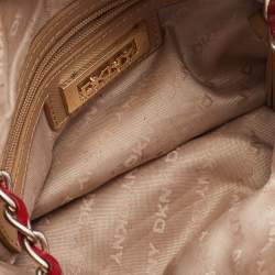 Pre Owned DKNY Red Quilted Leather Shoulder Bag