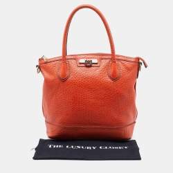 DKNY Orange Leather Top Zip Tote