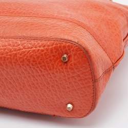 DKNY Orange Leather Top Zip Tote