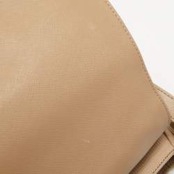Pre Owned Dkny Beige Embossed Leather Crossbody Bag