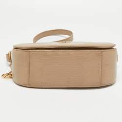 Pre Owned Dkny Beige Embossed Leather Crossbody Bag