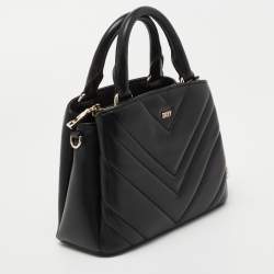 Pre Owned DKNY Black Leather Satchel