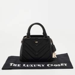 Pre Owned DKNY Black Leather Satchel