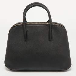 Pre Owned Dkny Black Saffiano Leather Double Zip Satchel