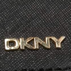 Pre Owned Dkny Black Saffiano Leather Double Zip Satchel