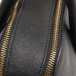 Pre Owned Dkny Black Saffiano Leather Double Zip Satchel