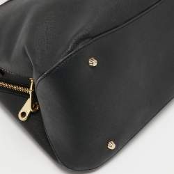 Pre Owned Dkny Black Saffiano Leather Double Zip Satchel