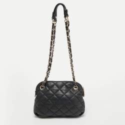 Pre Owned DKNY Black Soft Quilted Leather Shoulder Bag