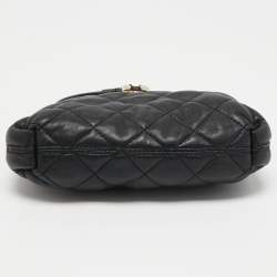 Pre Owned DKNY Black Soft Quilted Leather Shoulder Bag