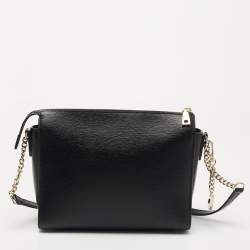 Pre Owned DKNY Black Leather Zip Crossbody Bag