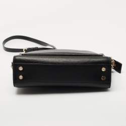 Pre Owned DKNY Black Leather Zip Crossbody Bag