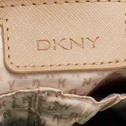 Pre Owned DKNY Green Saffiano Leather Double Zip Tote