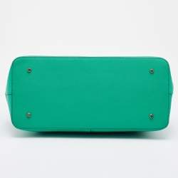 Pre Owned DKNY Green Saffiano Leather Double Zip Tote