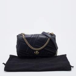 Pre Owned DKNY Black Quilted Leather Allen Flap Shoulder Bag
