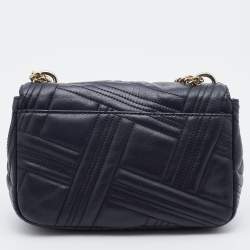 Pre Owned DKNY Black Quilted Leather Allen Flap Shoulder Bag