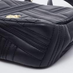 Pre Owned DKNY Black Quilted Leather Allen Flap Shoulder Bag