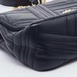 Pre Owned DKNY Black Quilted Leather Allen Flap Shoulder Bag