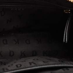 Pre Owned DKNY Tan Leather Bryant Zip Top Shoulder Bag