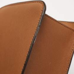 Pre Owned DKNY Tan Leather Bryant Zip Top Shoulder Bag