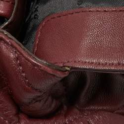 Pre Owned DKNY Burgundy Quilted Leather Flap Shoulder Bag