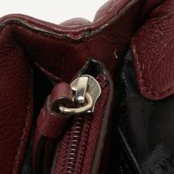 Pre Owned DKNY Burgundy Quilted Leather Flap Shoulder Bag