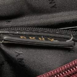 Pre Owned DKNY Burgundy Quilted Leather Flap Shoulder Bag