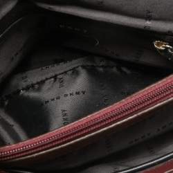 Pre Owned DKNY Burgundy Quilted Leather Flap Shoulder Bag