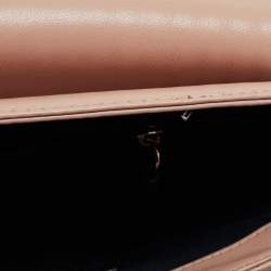 Pre Owned DKNY Beige Pinstripe Quilted Leather Gansevoort Shoulder Bag