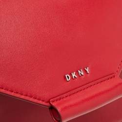 Pre Owned DKNY Red Leather Envelope Flap Shoulder Bag