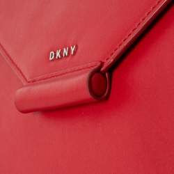 Pre Owned DKNY Red Leather Envelope Flap Shoulder Bag