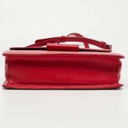 Pre Owned DKNY Red Leather Envelope Flap Shoulder Bag