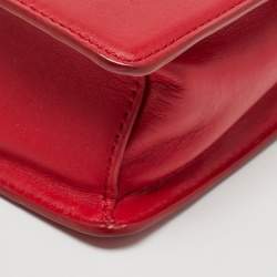 Pre Owned DKNY Red Leather Envelope Flap Shoulder Bag