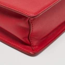 Pre Owned DKNY Red Leather Envelope Flap Shoulder Bag