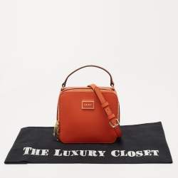 Pre Owned DKNY Orange Saffiano Leather Crossbody Bag
