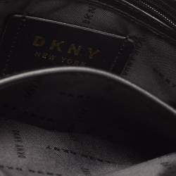 Pre Owned Dkny Black Signature Coated Canvas and Leather Zip Crossbody Bag