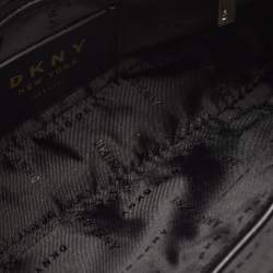 Pre Owned Dkny Black Signature Coated Canvas and Leather Zip Crossbody Bag