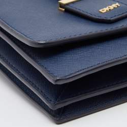 Pre Owned DKNY Navy Blue Saffiano Leather Bryant Park Top Handle Bag