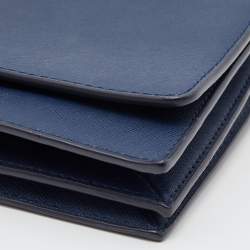 Pre Owned DKNY Navy Blue Saffiano Leather Bryant Park Top Handle Bag