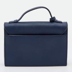 Pre Owned DKNY Navy Blue Saffiano Leather Bryant Park Top Handle Bag