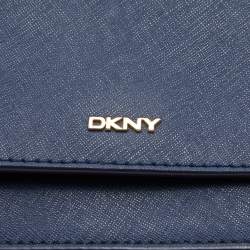 Pre Owned DKNY Navy Blue Saffiano Leather Bryant Park Top Handle Bag