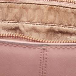 Pre Owned DKNY Light Pink Saffiano Leather Top Zip Tote