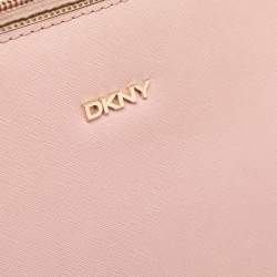 Pre Owned DKNY Light Pink Saffiano Leather Top Zip Tote