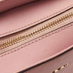 Pre Owned DKNY Light Pink Saffiano Leather Top Zip Tote